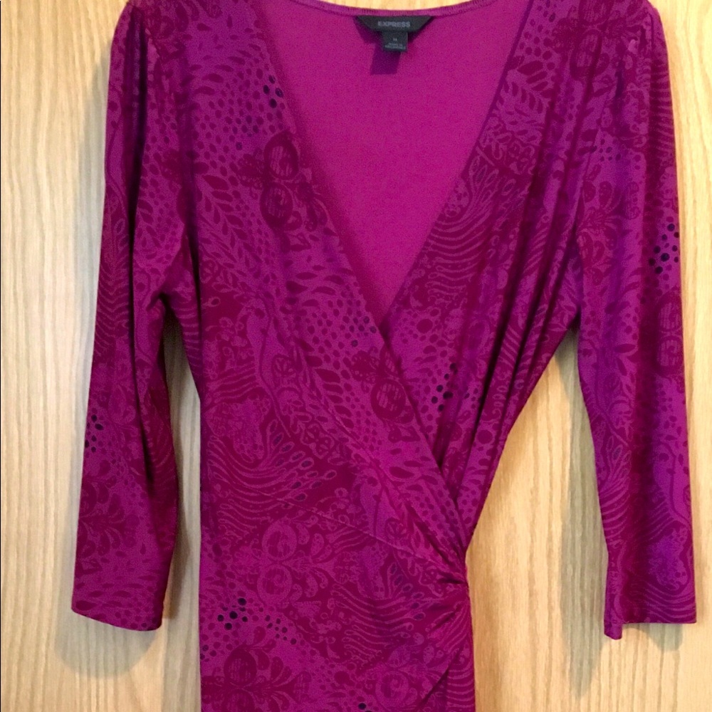 Express long sleeve side tie dress